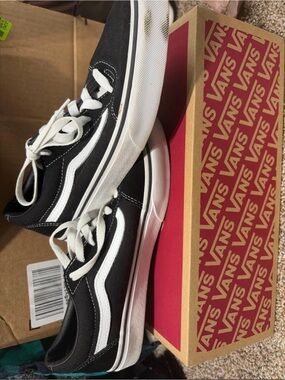 Vans Black and White Old Skool Low-Top Sneakers